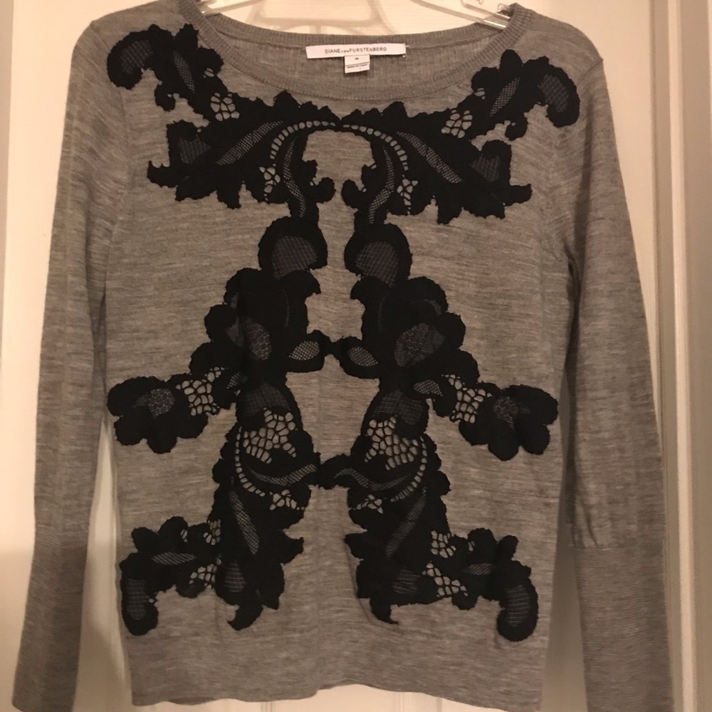 DVF Wool Lace Detail Shara Sweater